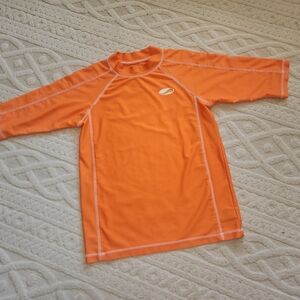 L Boys Orange Rash Guard Swim Shirt By Arizona